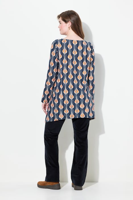 Shirt, Knöpfe, U-Boot-Ausschnitt, Langarm, Biobaumwolle