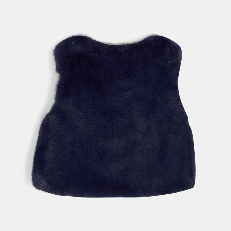 Gilet réversible fourrure et print hérissons bleu bébé fille