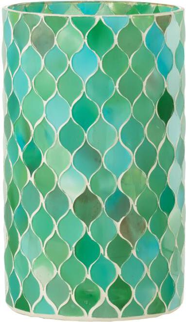 J-Line windlicht Mozaïek groen D 12,5 H 23 cm