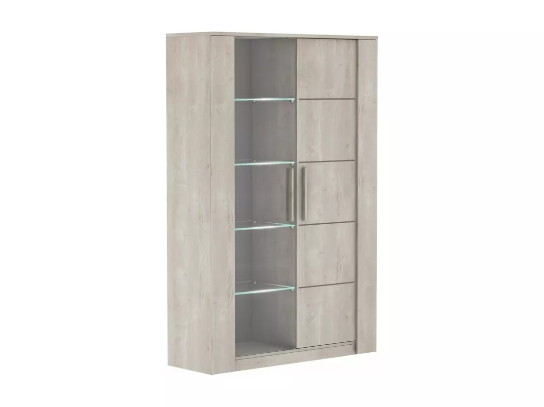 Vaisselier 2 Portes Décor Chêne L114 x H175,8 cm - Antibes