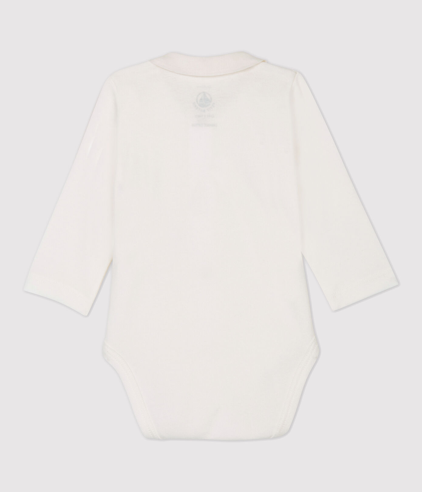 Body blanc à col bébé en coton biologique