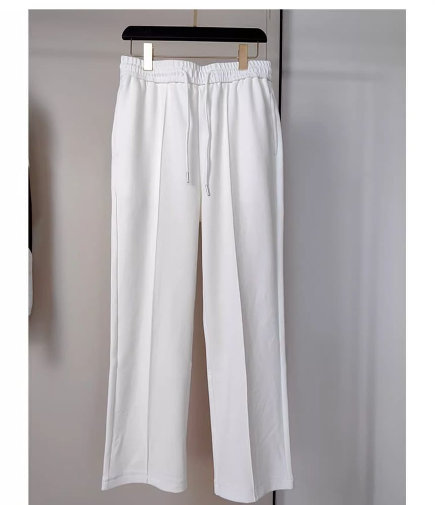 Nightbell - Mid Rise Plain Straight Leg Broek