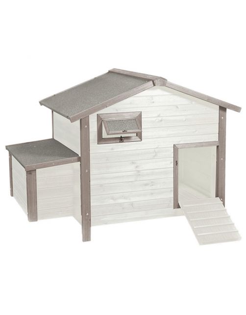 Duvo+ Woodland Kippenhok Met Legbak Darci 136x90x99 Cm Wit - Kippenhok -