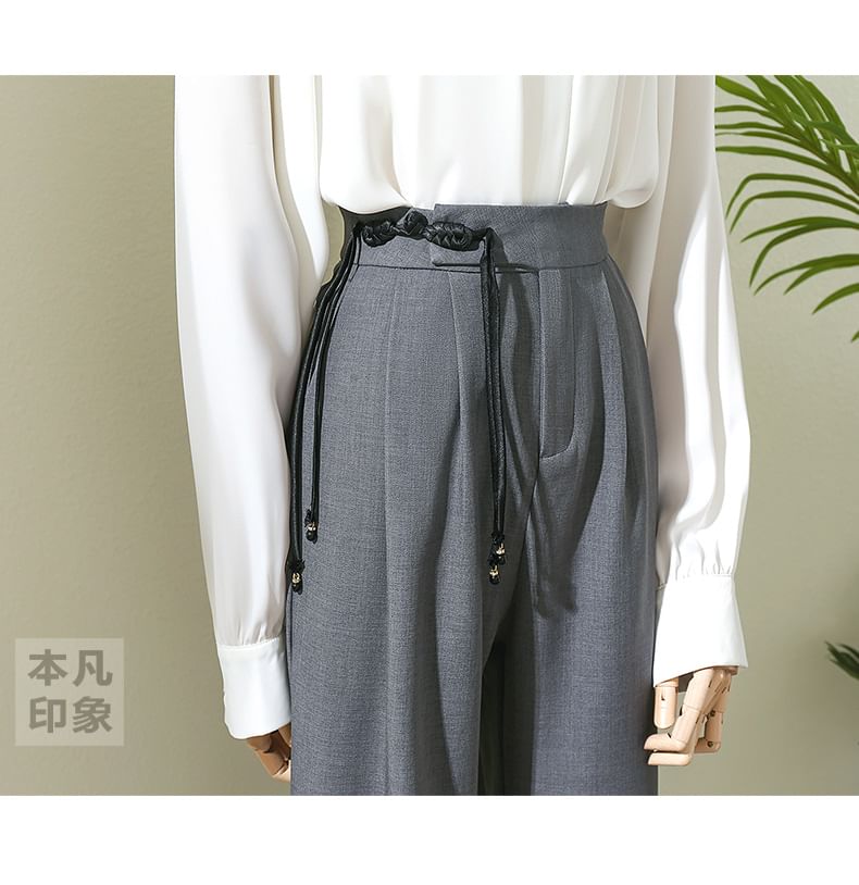 Rusutsu - High Rise Plain Wide Leg Broek