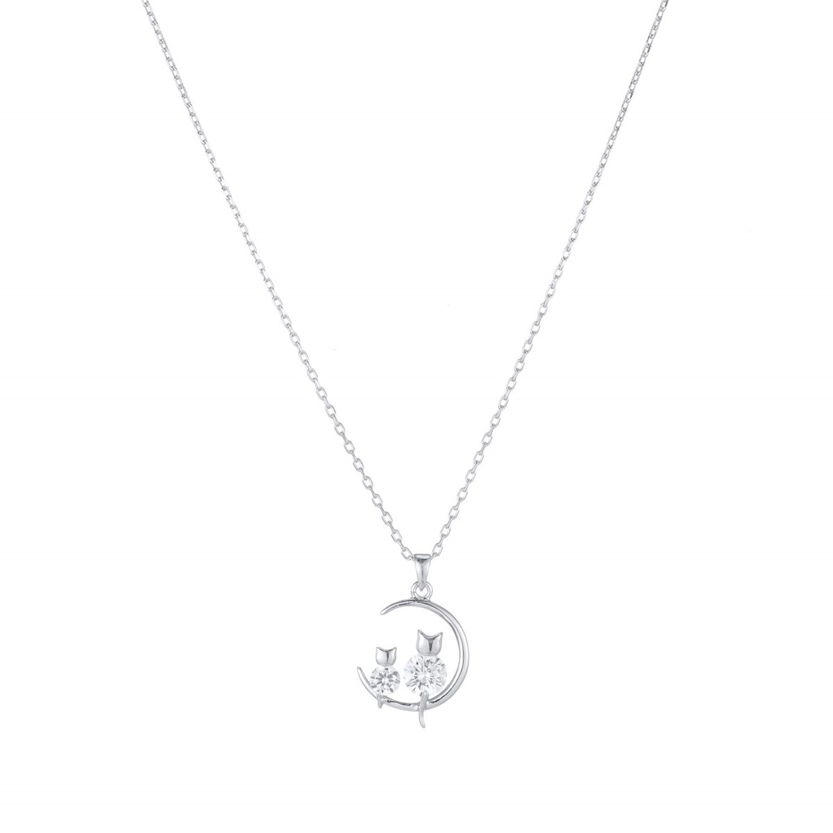 Collier Chatons Argent 925 rhodié
