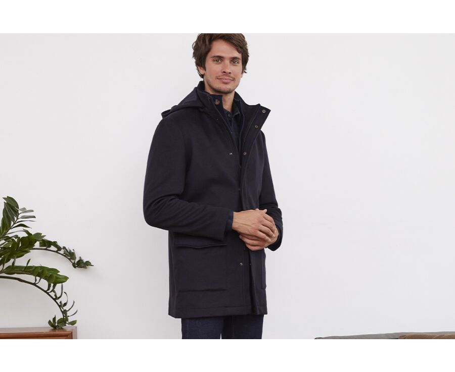 Manteau homme laine cachemire Marine - GRELLAN