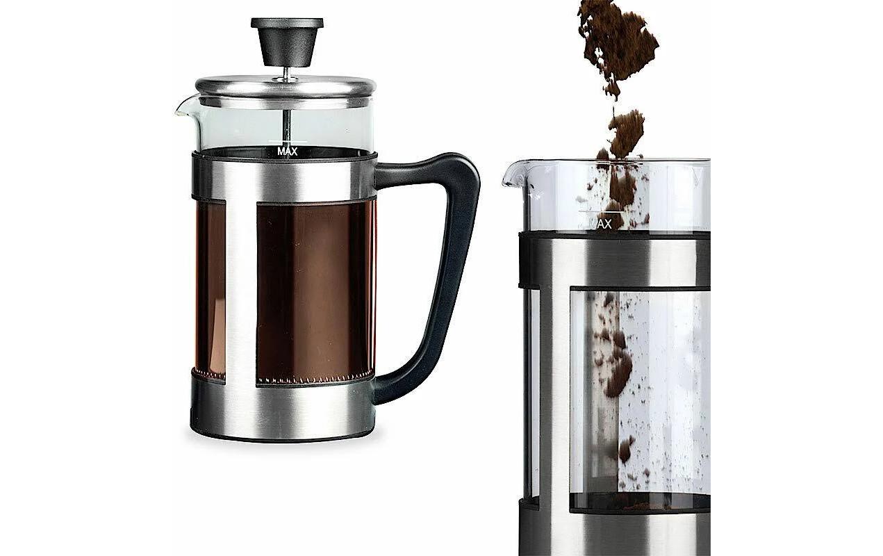 Kaffeebereiter 1 l, Schwarz/Silber/TransparentKaffeebereiter mit French-Press-System