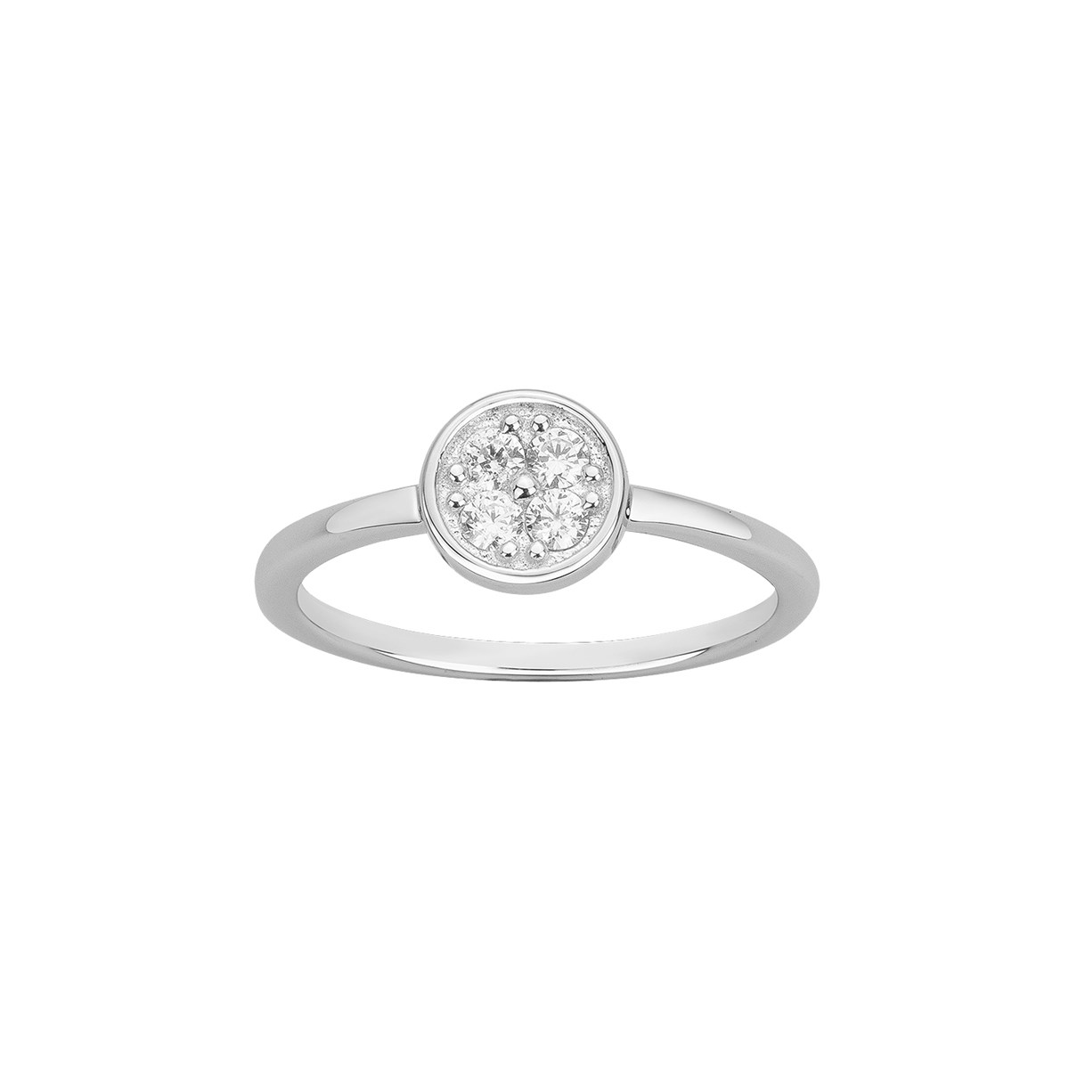 Bague en Argent avec oxyde de zirconium blanc