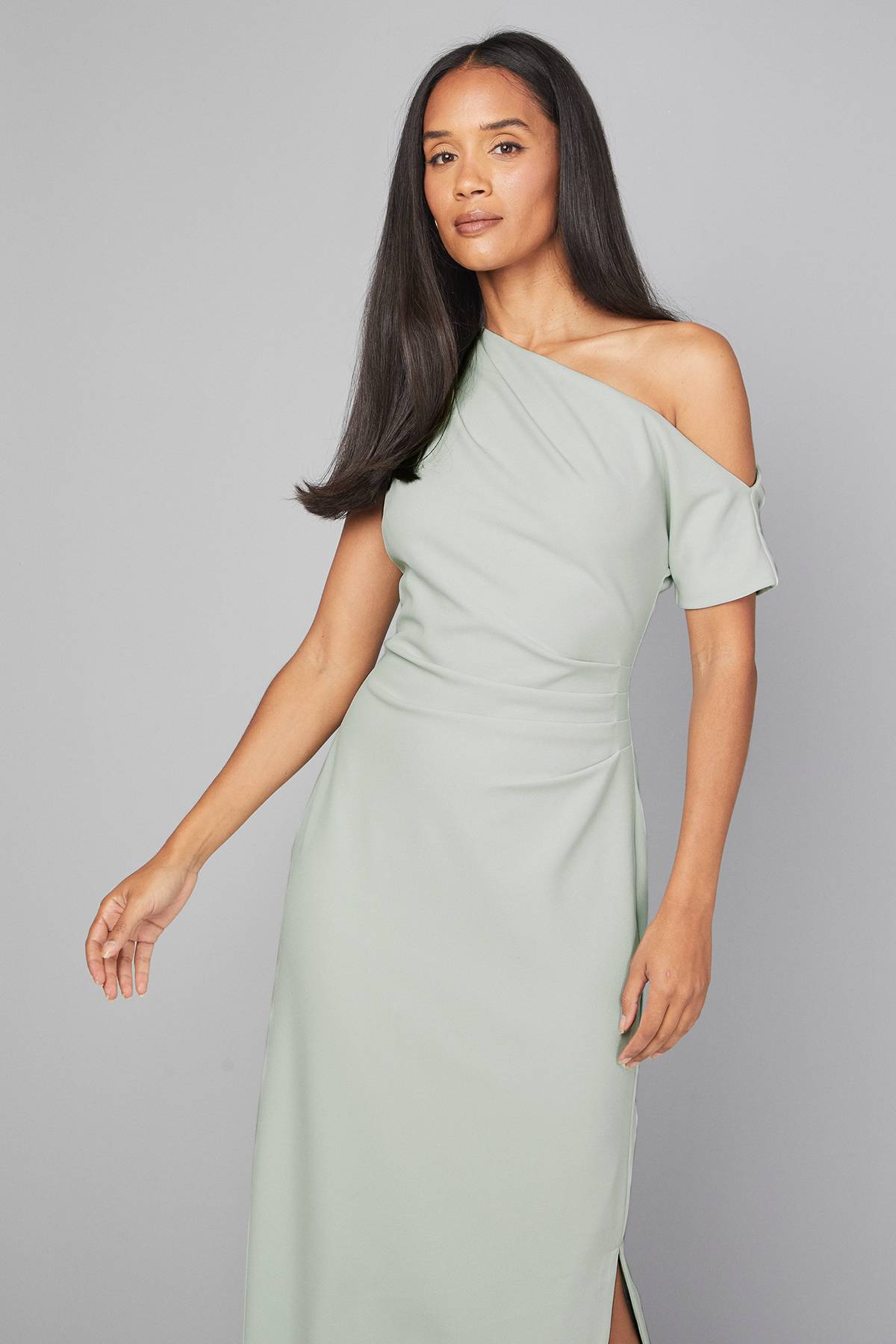 Wallis Robe Maxi Asymétrique en Jersey Crêpe