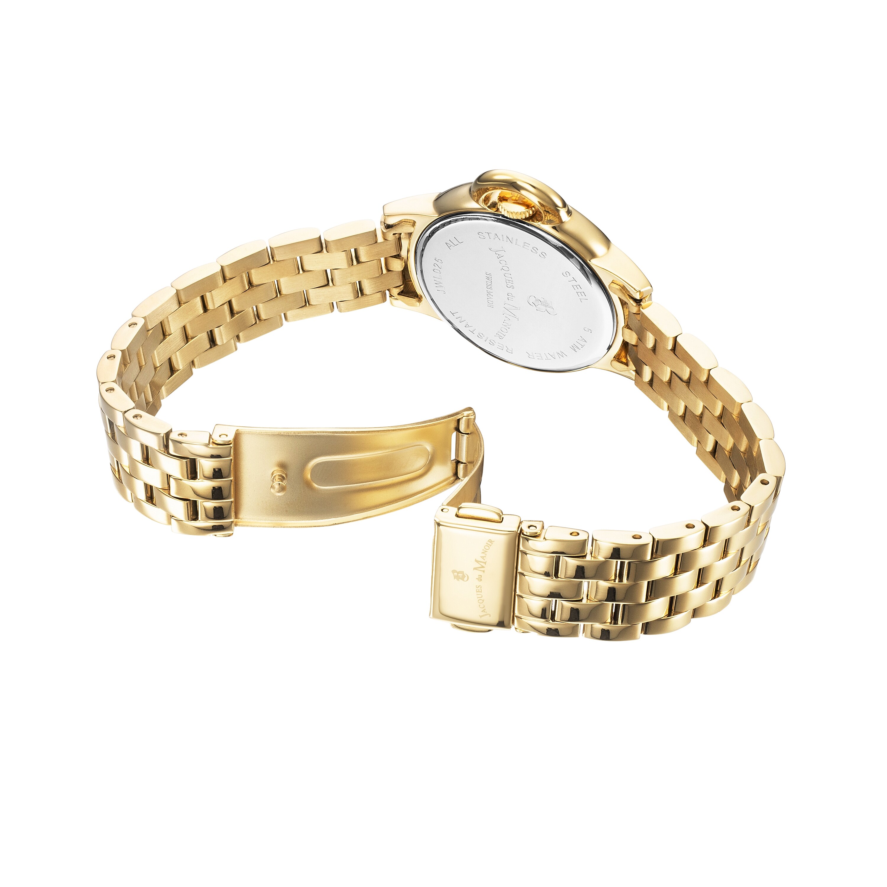 Jacques du Manoir Damen Armbanduhr Grace Edelstahl gold platiert Quartz Perlmutt JWL02508