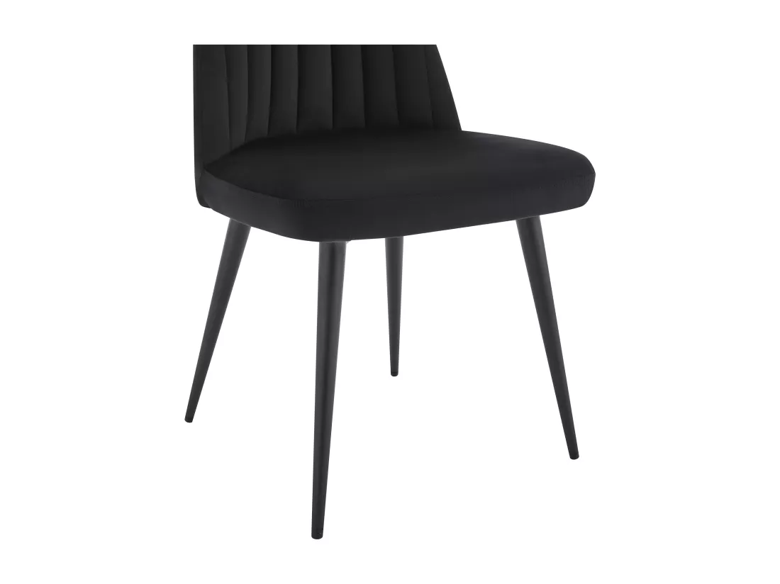 Lot de 2 chaises en velours et métal - Noir - ELEANA