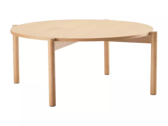Verade - Lot de 2 tables basses rondes en bois - Bois clair
