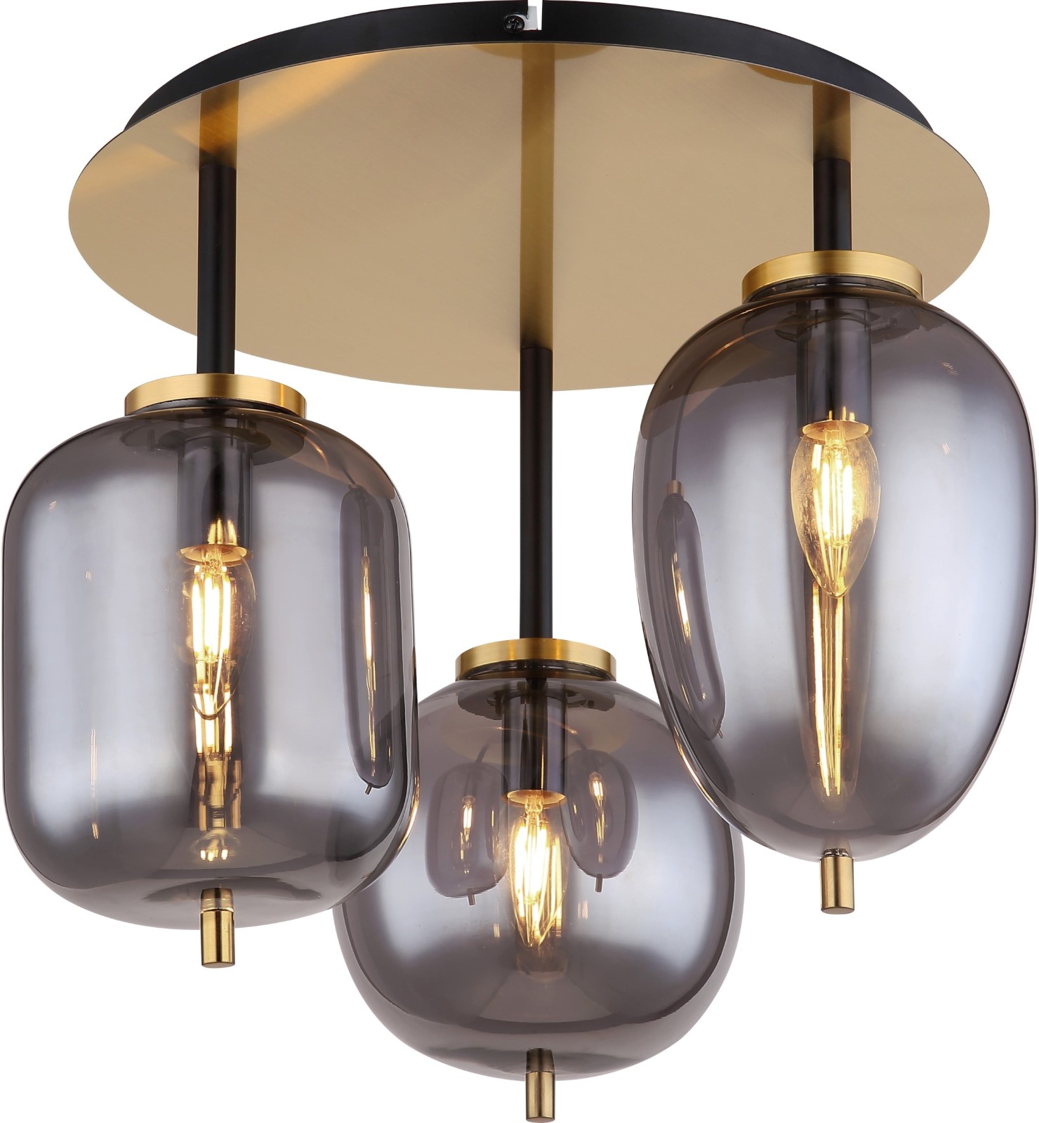 Deckenlampe - messingfarben matt - Metall - 46 cm Ø