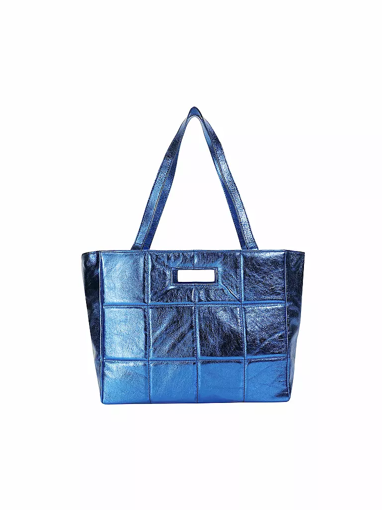 JULIA SKERGETH Ledertasche - Shopper THE QUILTED BAG SOFT blau