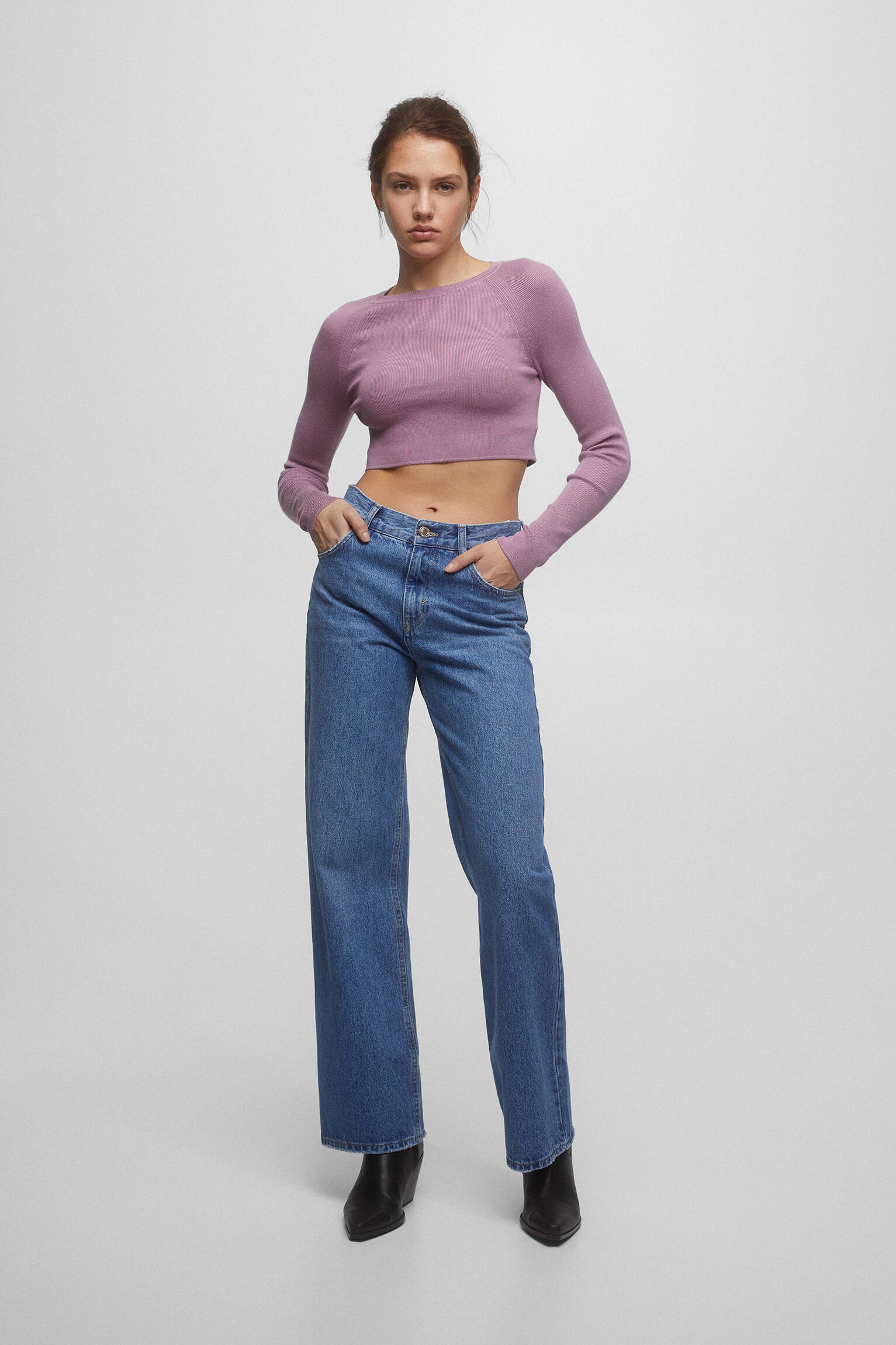 BLUSA DE TRICÔ CURTA - ROSA DE LOS ANGELES