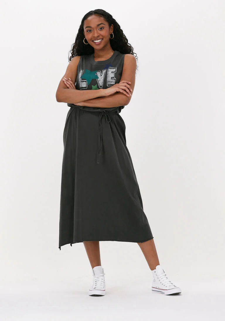 LEON & HARPER grijze leon & harper midi jurk regisse jc05 love