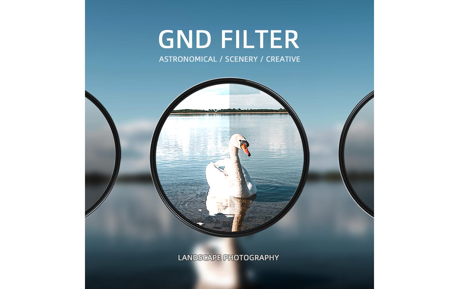 Graufilter GND 0.9 – 46 mmGND Filter mit abgestufter Neutraldichte