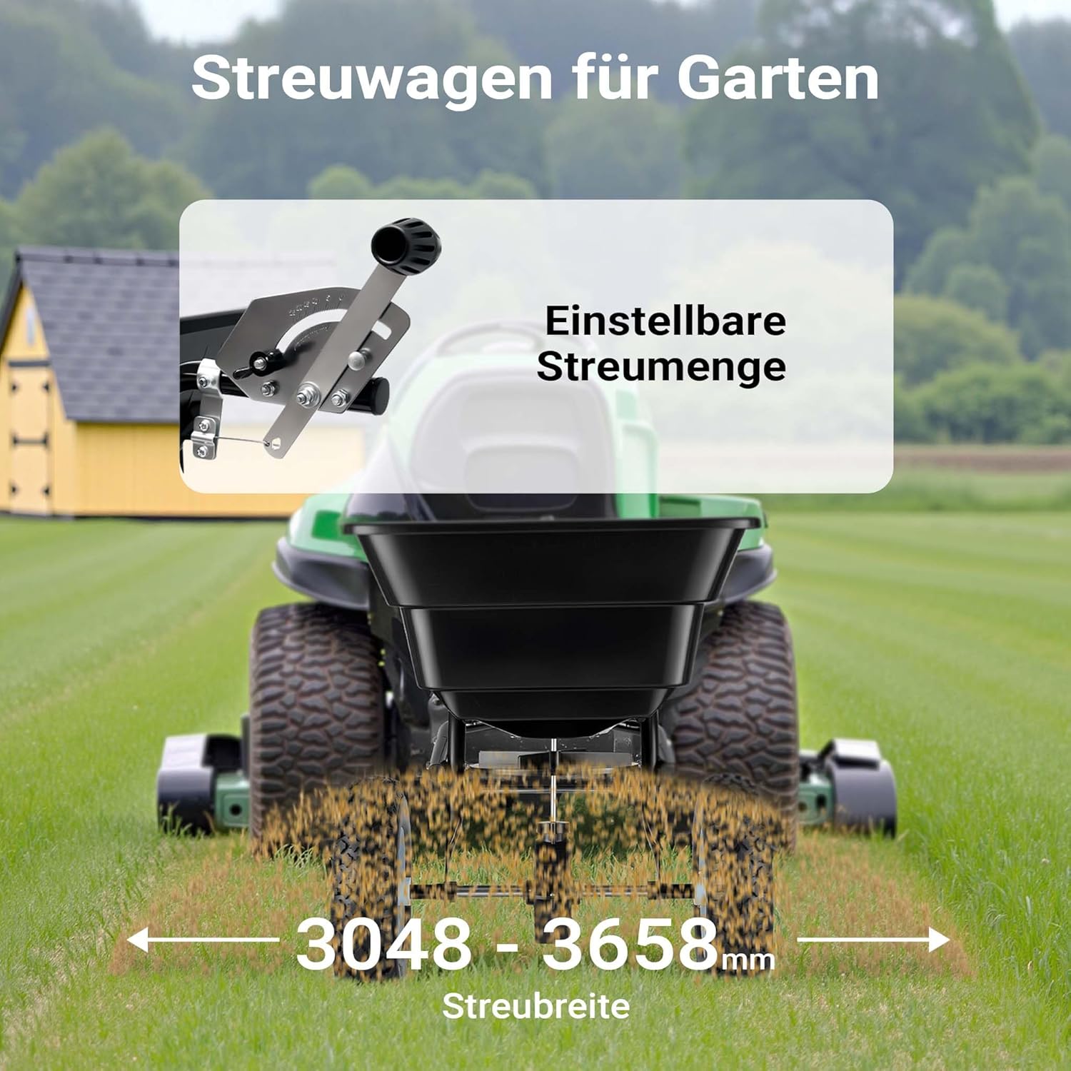 Wiltec Streuwagen GT1507 29L für Dünger, Saatgut, Streusalz, Sand gleichmäßiges Streuen
