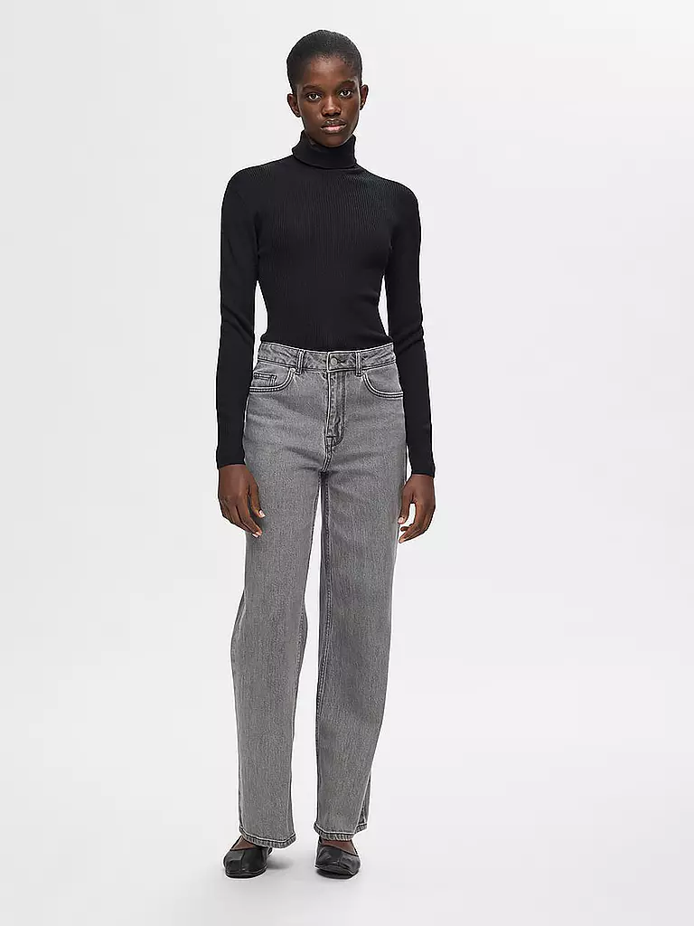 SELECTED FEMME Rollkragenpullover SLFNAJA schwarz