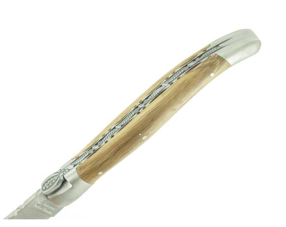 Laguiole 12 cm Feuille de Chêne - Chêne - 2 mitres Couteau de poche par Laguiole en Aubrac