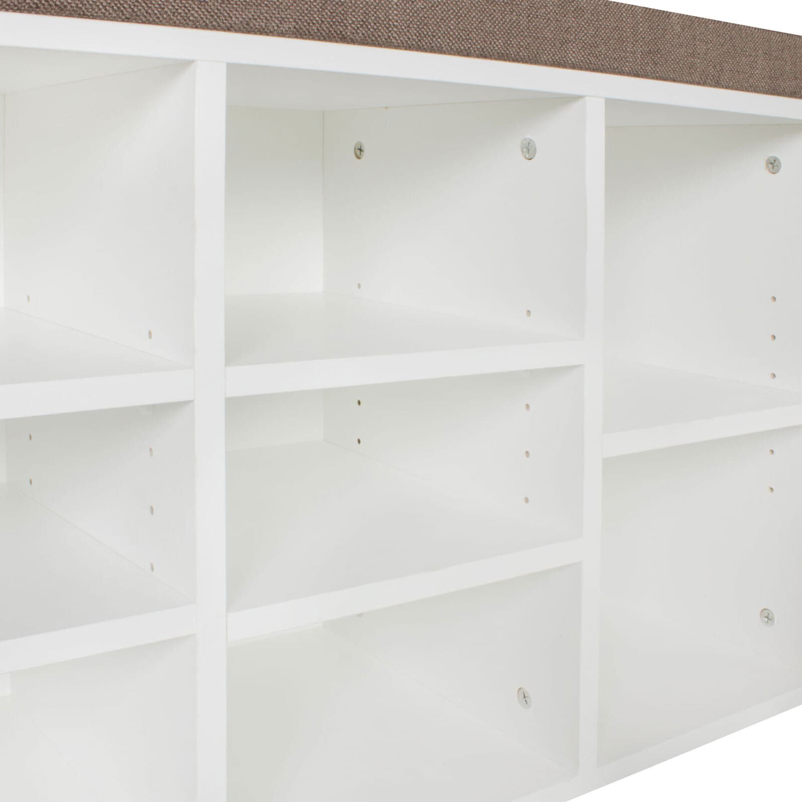 Garderobenbank 103 x 53 cm braun/weiß