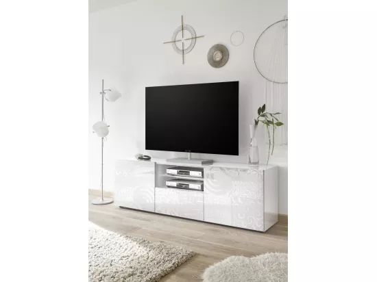Meuble TV DENIS blanc