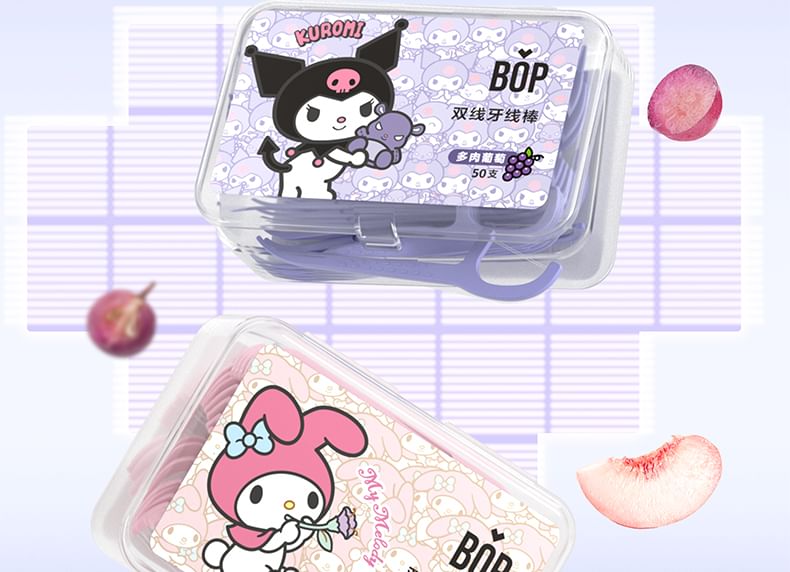 BOP - Wegwerpbare plastic Twin-Line Fresh Floss Stick Sanrio Limited Edition - 2 smaken