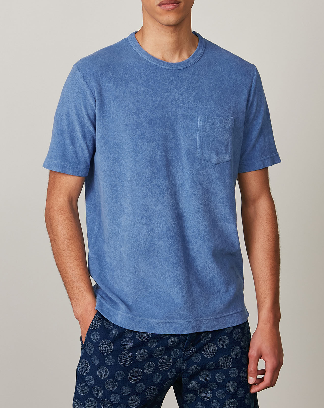 Hartford T-Shirt en éponge Pocket Crew chambray