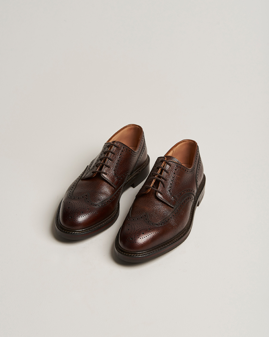 Crockett & Jones Pembroke Derbys Dark Brown Grained Calf