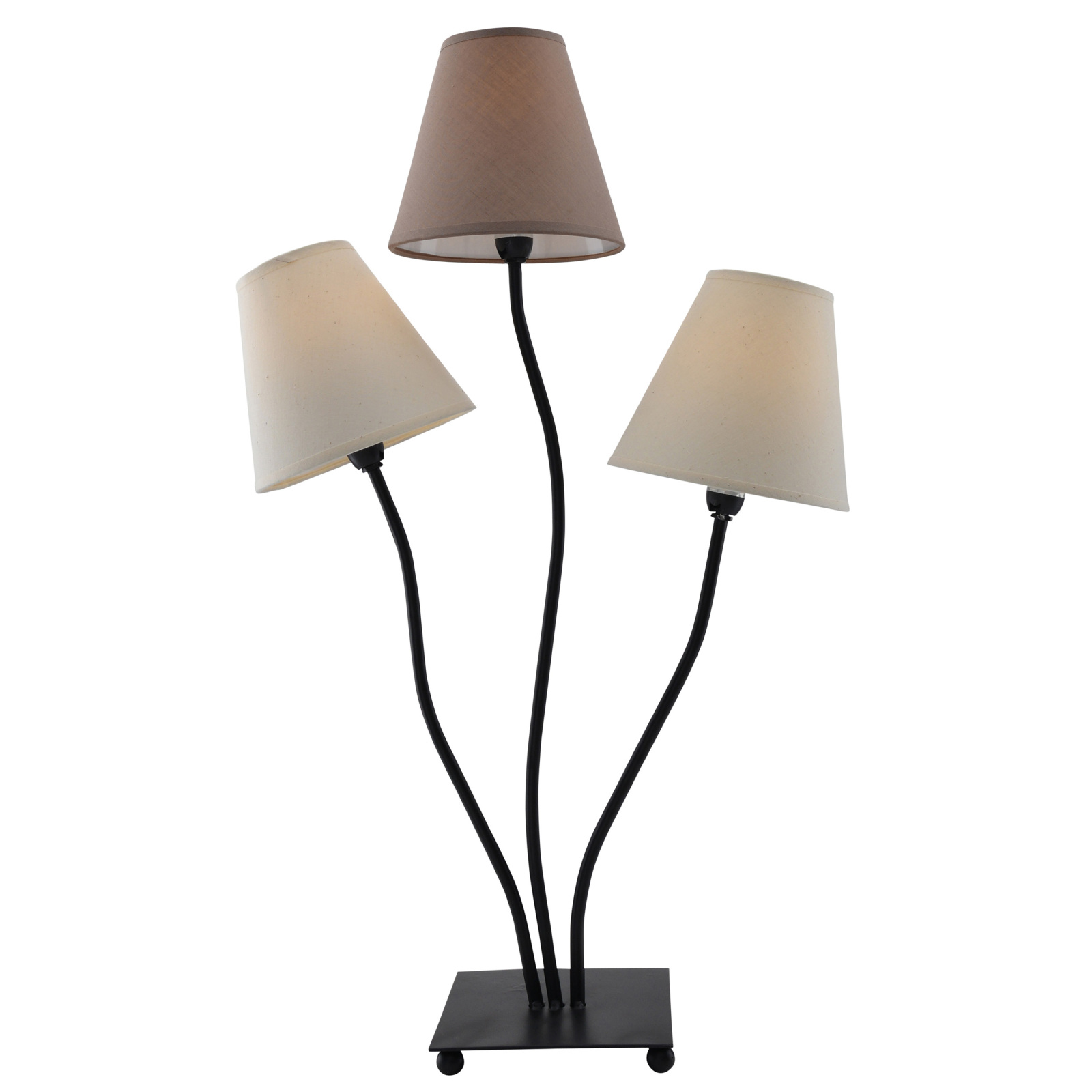 Tischleuchte - beige-braun - 3 Schirme