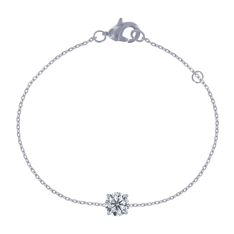 Bracelet Argent Rhodié et Zirconium Transparent