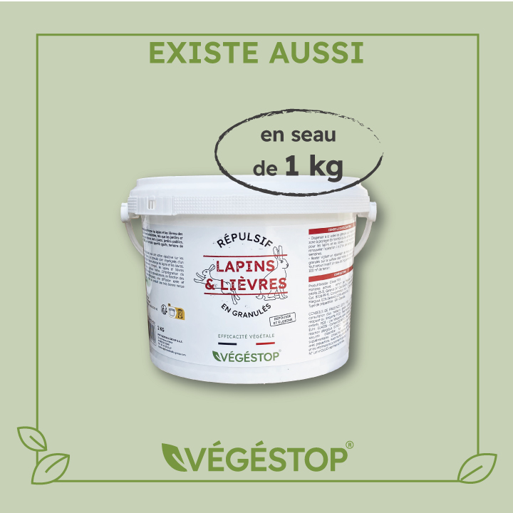 Répulsif lapins et lièvres granulés - 5 kg - jardin - extérieur - origine végétale - protection potager et cultures