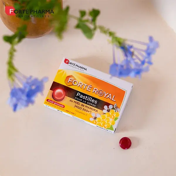Pastilhas para garganta Forté Pharma FortéRoyal com mel de Manuka e vitamina C, 24 pastilhas
