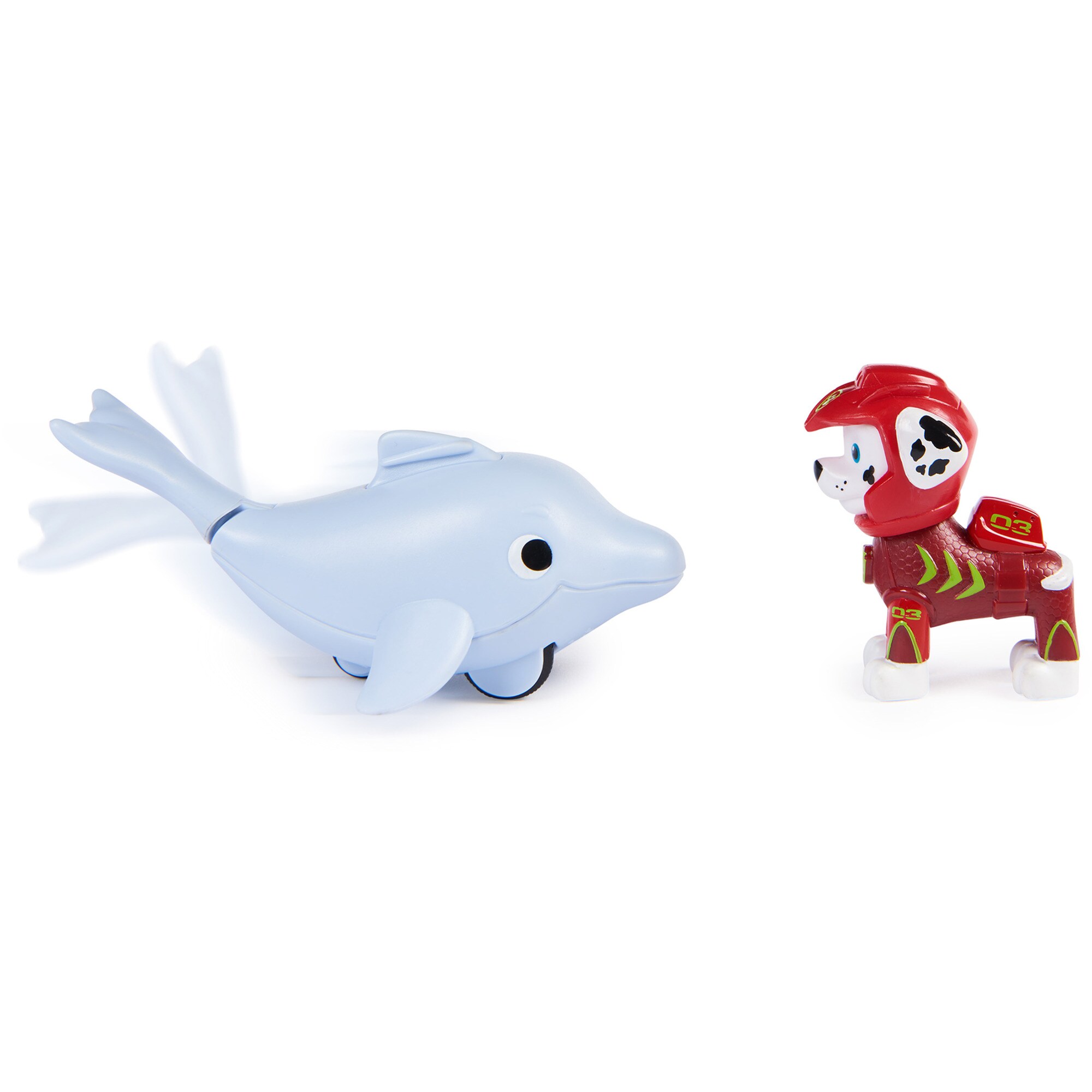 Spin Master Spielfigur Paw Patrol Aqua Pups - Hero Pups-Set mit Marshall-Welpenfigur und Delfin-Figur