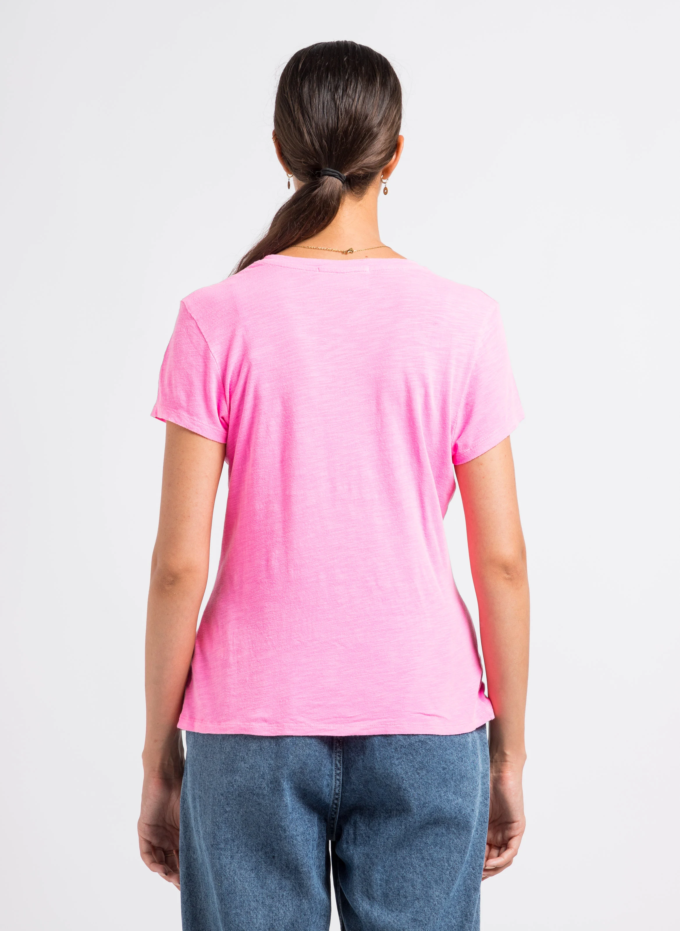 JACKSONVILLE - Tee-shirt col rond en coton mélangé | Rose