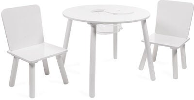 Cloudberry Castle BREE Bord og Stoler med Oppbevaring, Hvit