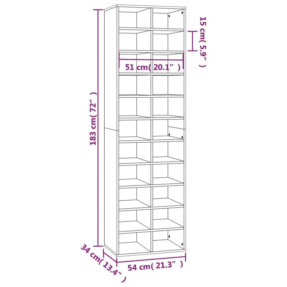 vidaXL - Schoenenrek - Bruin - Bewerkt hout