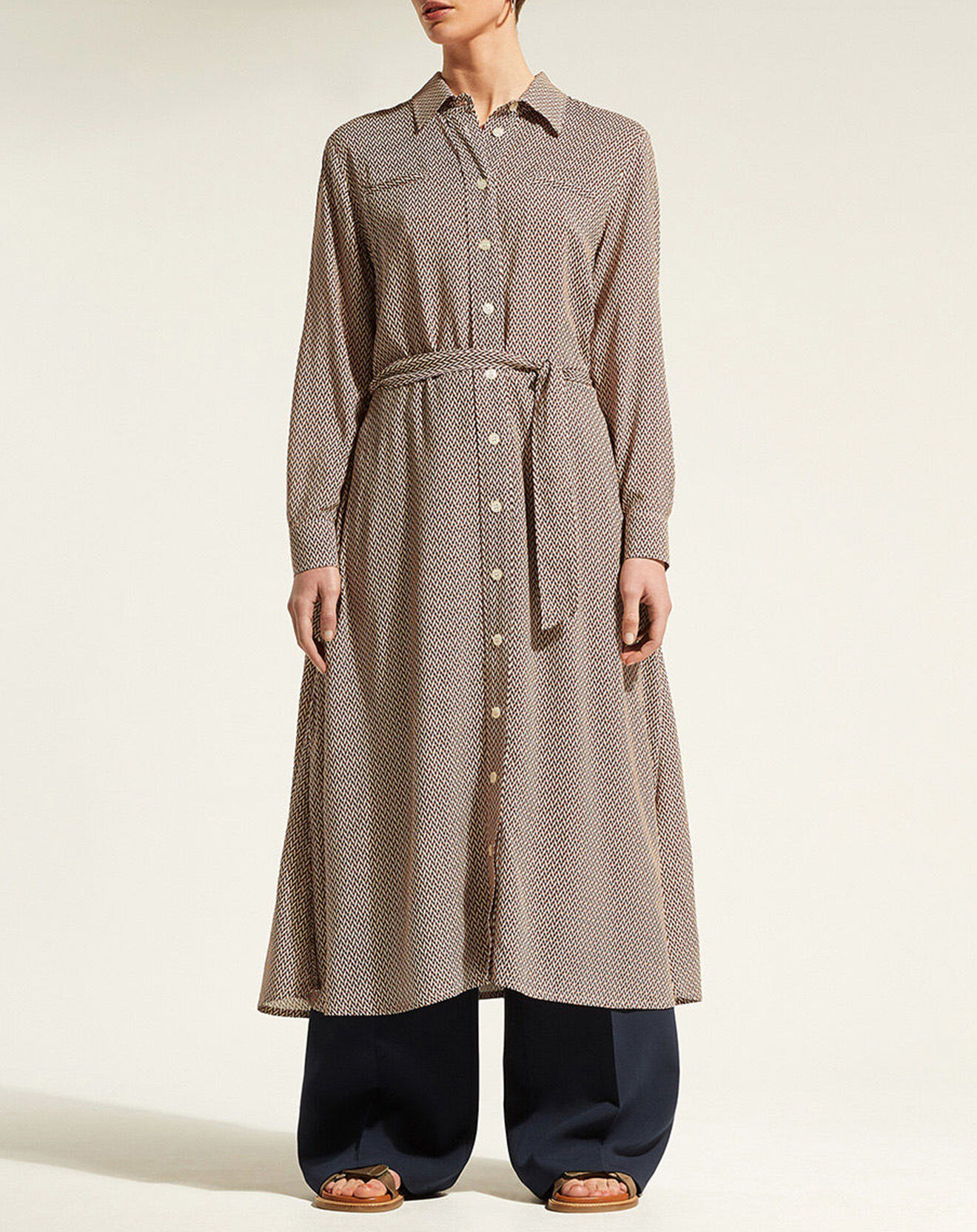 Jodhpur Robe chemise Miss imprimée marron