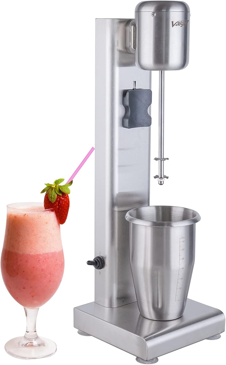 Valgus Edelstahl-Milchshaker-Maschine 1L geräuscharmer Stand-Getränkemixer-Mixer für Eiscreme, Fruchtsaft, Tiki- und Kakaogetränke