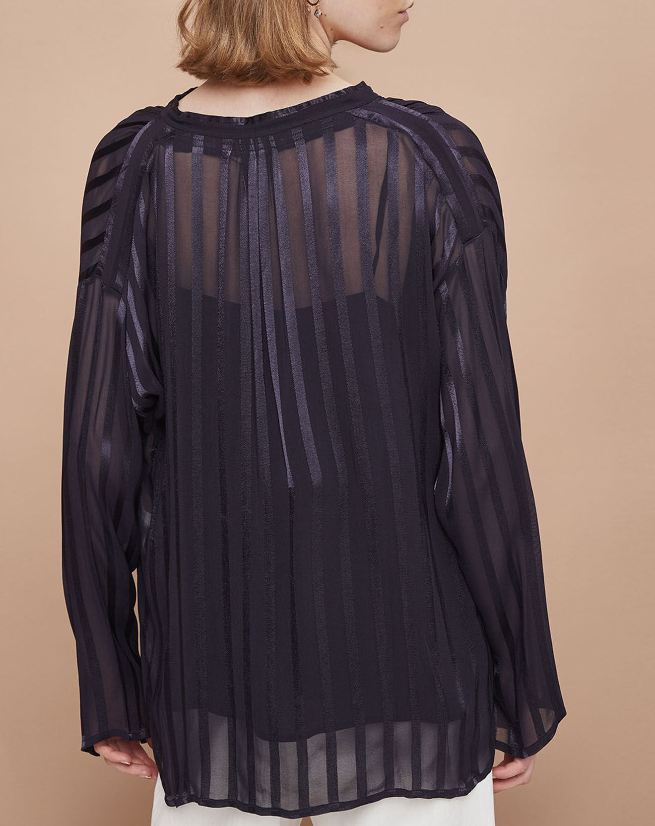 Mare di Latte Blouse Elene à rayures encre