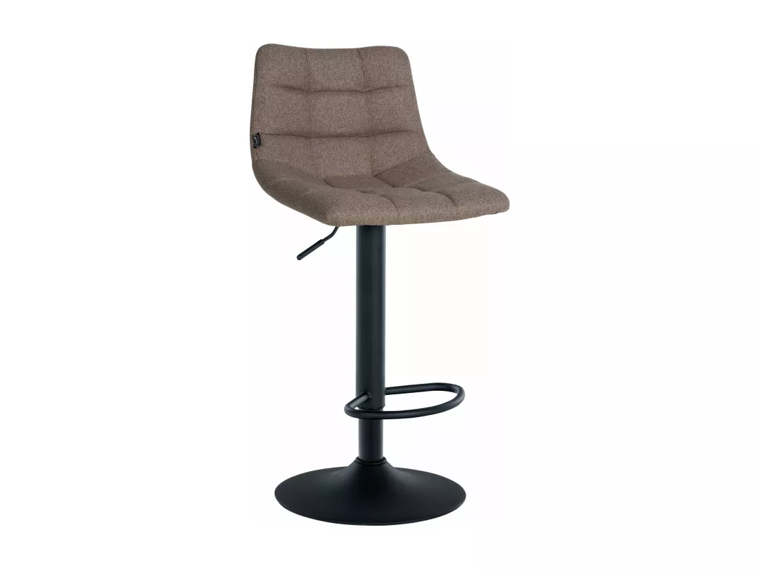 Lot de 2 Tabouret de bar - Tissu & Métal - Taupe - Jerry