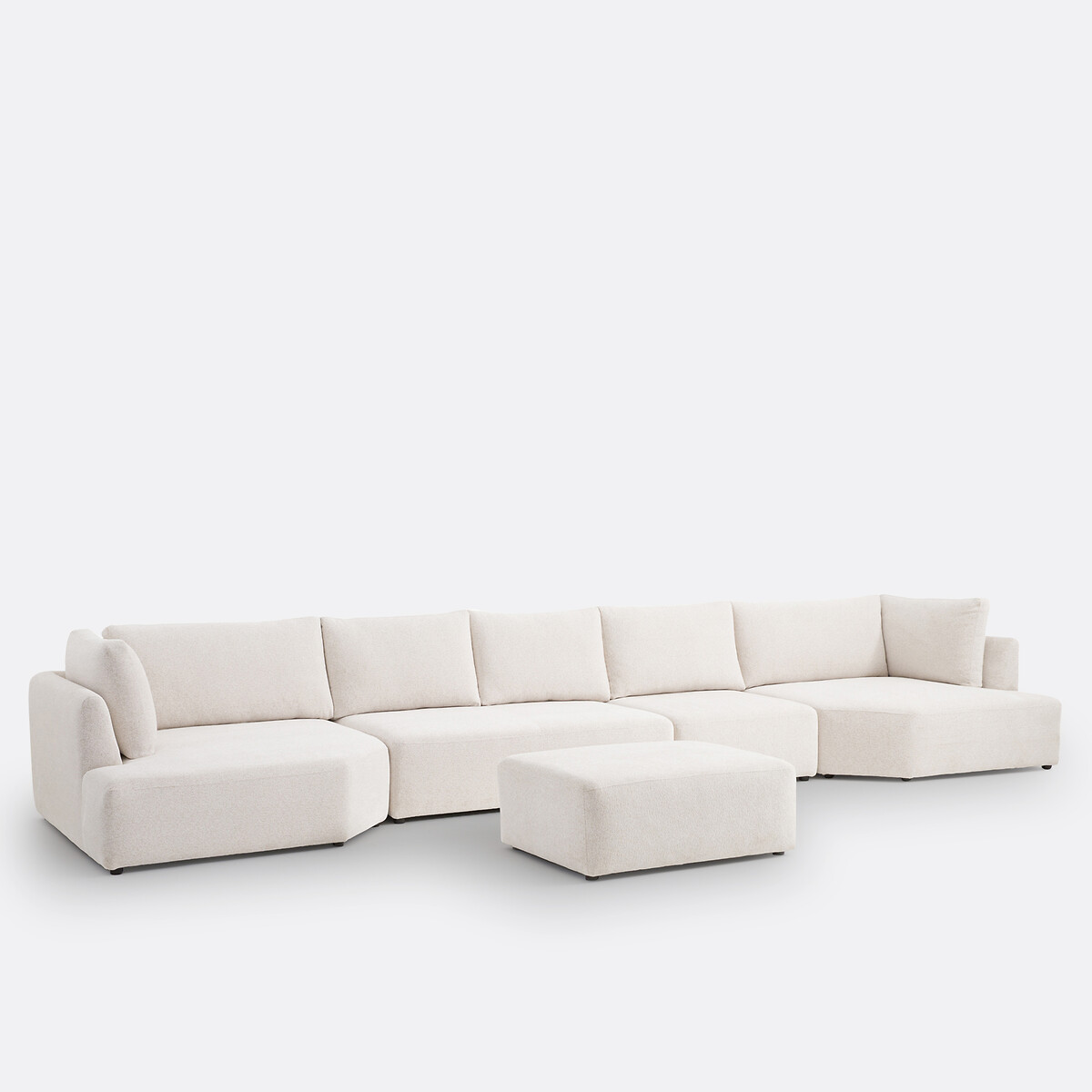 LA REDOUTE INTERIORS<br>Sofá de canto modular em tecido texturizado, Monica