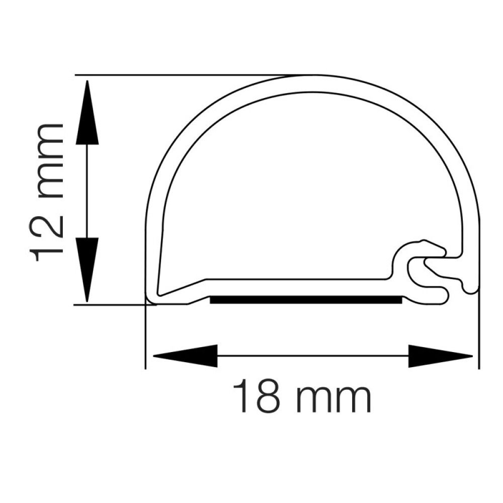 KABELKANAL SELVKLEBENDE 12X18MM 2,5M HVIT