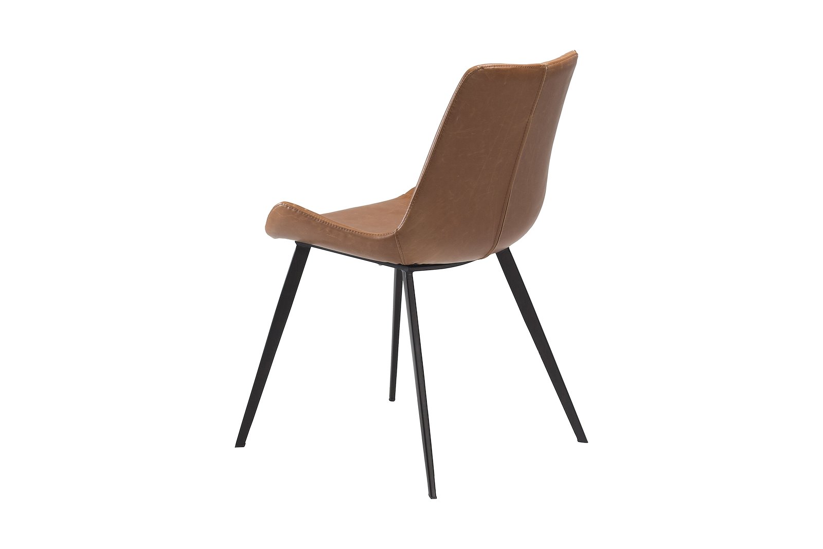 Hype spisestol PU Vintage Light Brown Art og sorte ben.