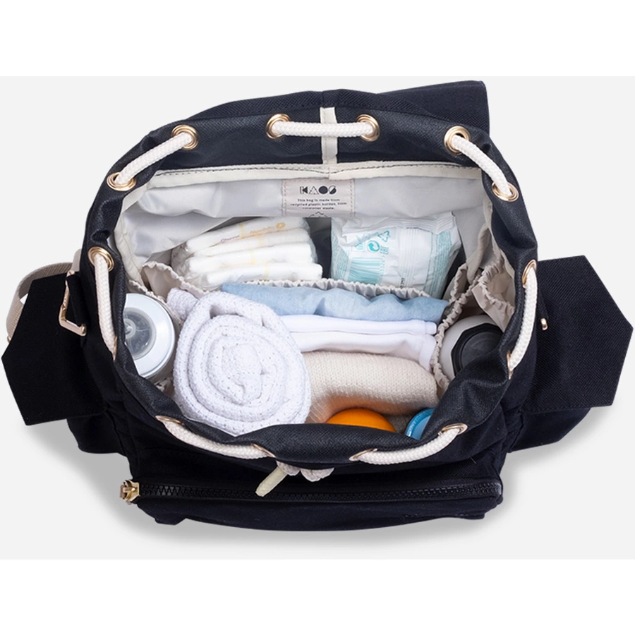 KAOS Wickelrucksack Ransel schwarz  natur