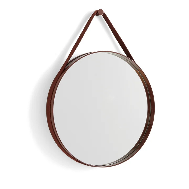 HAY - Strap Mirror No. 2 , Ø 50 cm, dunkelbraun