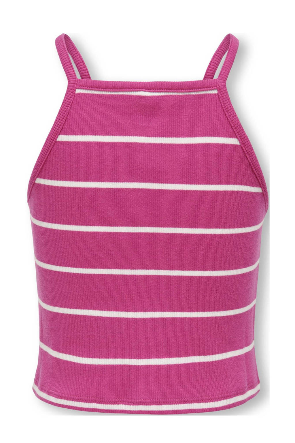 ONLY gestreepte singlet KOGGEMMA fuchsia/wit