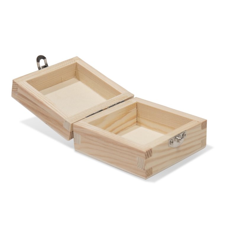 Holzbox quadratisch, Deckel mit Verschluss