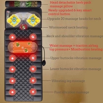Massasjeapparater, Multifunksjonell Massasjematte for hele kroppen med varme (50x162cm), Riff