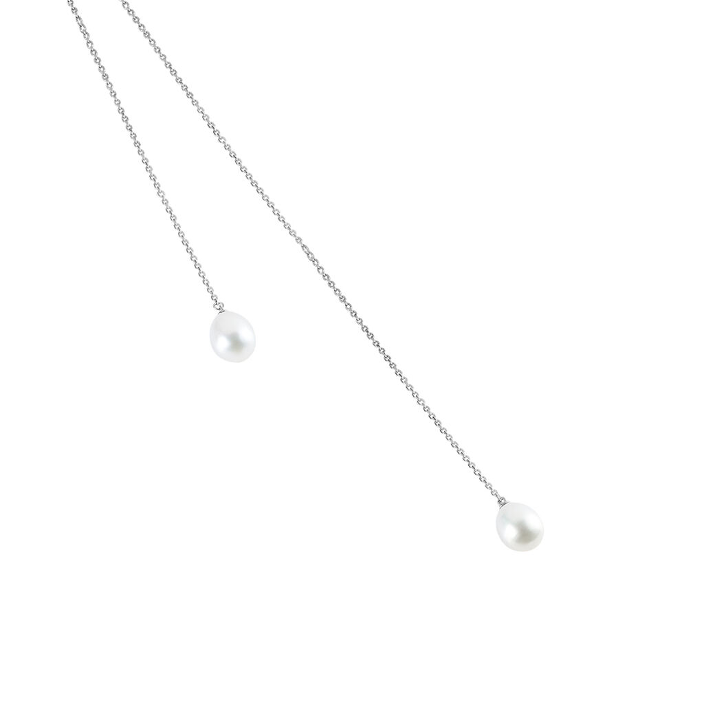 Collier De Dos Indigo Argent Perle De Culture